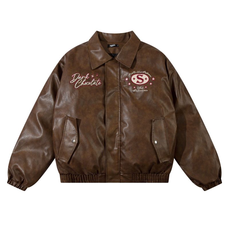 Letter Embroidered Stand Collar Men's Baseball Thermal Cotton-padded Coat | ShopDecimals