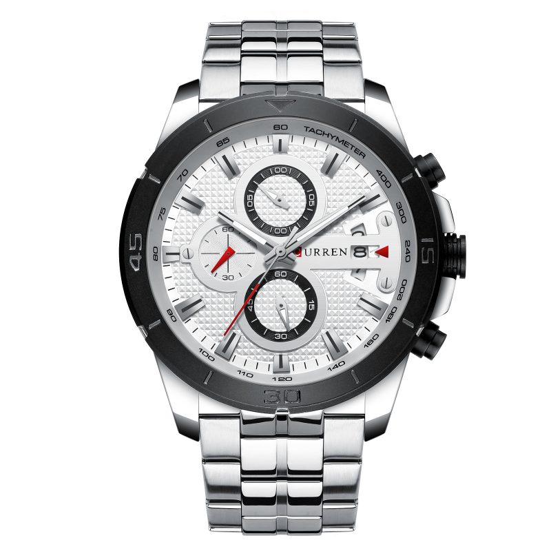 Multifunctional Quartz Watch Calendar Watch Steel belt Men | ShopDecimals