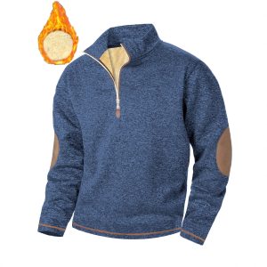 Men's Stand-up Collar Thick Zipper Sweater Jacket Casual Jacquard | ShopDecimals