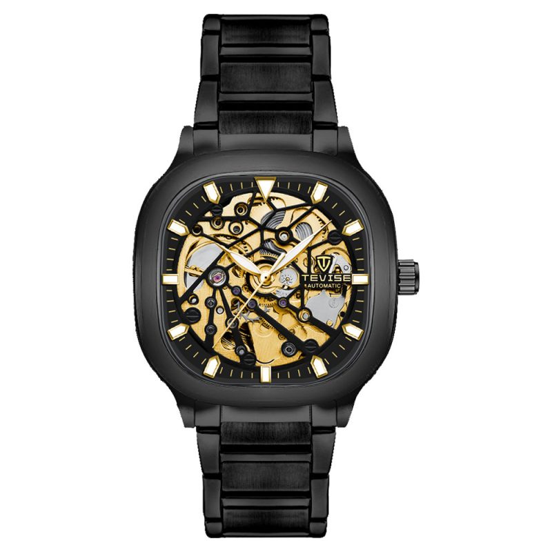 Waterproof Automatic Luminous Square Hollow Men's Watch | ShopDecimals