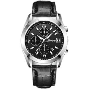 Business Casual Simple Fashion Leather Belt Round Men's Watch | ShopDecimals