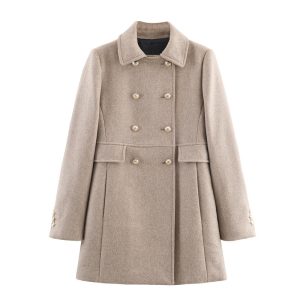 Autumn And Winter Double Breasted Mid Length Coat Jacket | ShopDecimals
