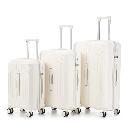 3 Pcs Set In ABS Spinner Wheel Luggage, Carry On Suitcase, Matching Color, TSA Combination Lock 20 24 28 Size  | ShopDecimals