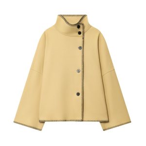 Women's Turtleneck Long Sleeve Baggy Coat | ShopDecimals