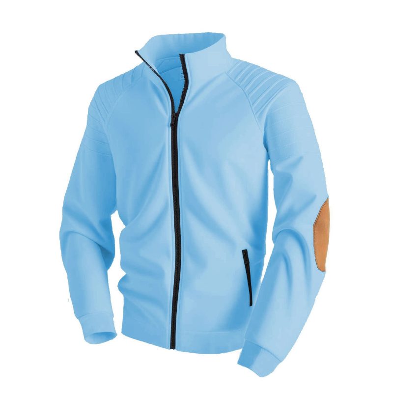 Patchwork Pleated Design Stand Collar Cardigan Zipper Men's Jacket Sweater | ShopDecimals