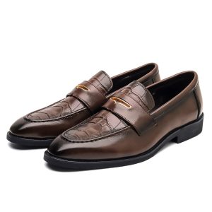 Large Size Men's Slip-on Pointed Leather Shoes Formal Wear Business Casual | ShopDecimals