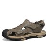 Plus Size Beach Shoes Breathable Leather Sandals for Men
