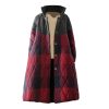 Artistic Retro Long Hooded Plaid Cotton Coat Cotton Jacket Women's Chinese Style Loose Puffer Jacket | ShopDecimals