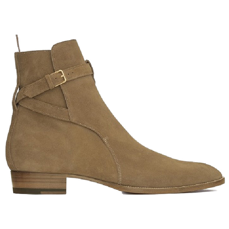Pointed-toe Authentic Leather British Buckle Martin Boots Men's Fashion | ShopDecimals