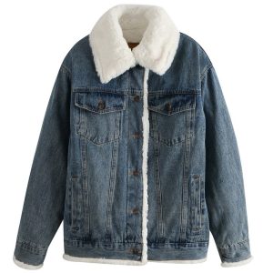 Plush Thick Lamb Wool Denim Jacket Women Short | ShopDecimals