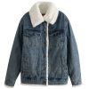 Plush Thick Lamb Wool Denim Jacket Women | ShopDecimals