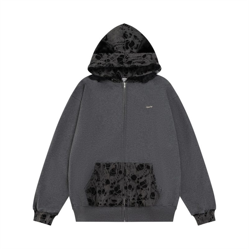 American Stitching Hole Hooded Cardigan Sweater | ShopDecimals