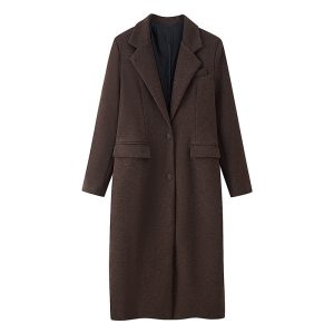 Women's Casual Solid Color Woolen Coat Jacket | ShopDecimals