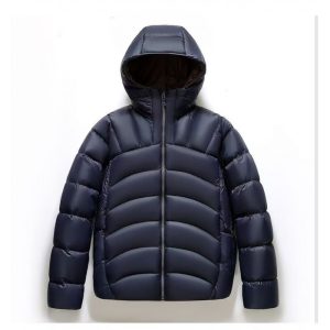2025 New Unisex Hooded Down Jacket Couple Style Ribbed | ShopDecimals