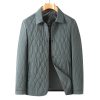 Men's Jacket Lightweight Business Diamond Lattice Shirt Autumn Winter Cotton-padded Coat | ShopDecimals