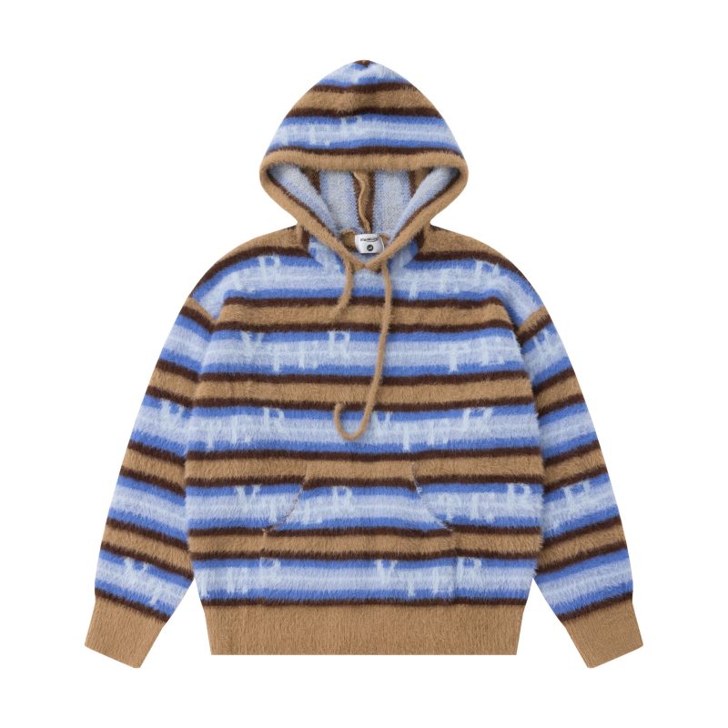 Maychao Mink Stripes Hooded Sweater | ShopDecimals
