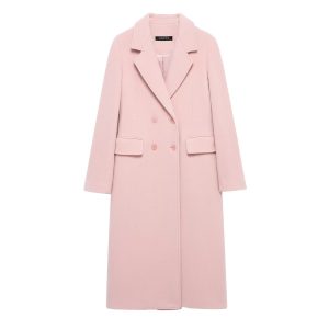 Fashionable Temperamental All-match Blended Double-breasted Long Lapel Coat Jacket | ShopDecimals