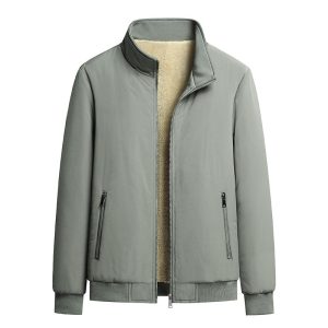 Fleece-lined Thick Warm Loose Stand-collar Jacket | ShopDecimals