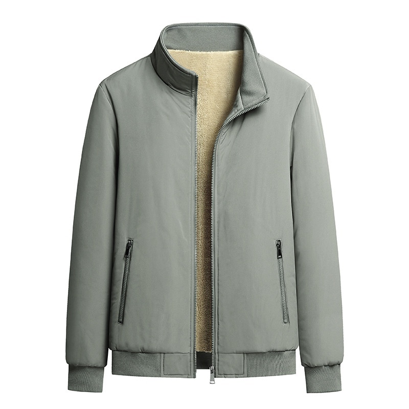 Fleece-lined Thick Warm Loose Stand-collar Jacket | ShopDecimals