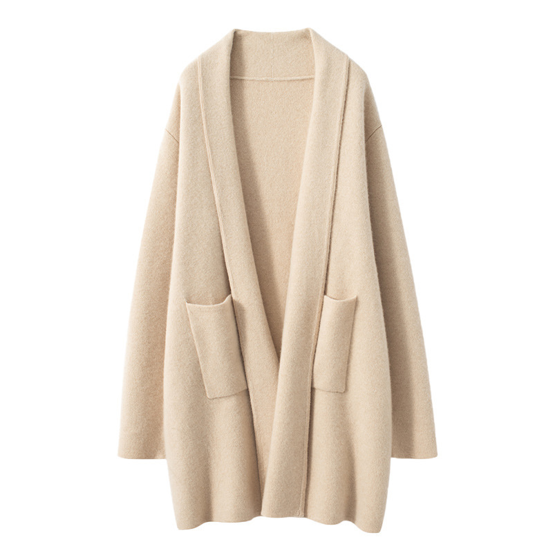 Fall-Winter Fashion Mid-length Knitted Coat For Women | ShopDecimals