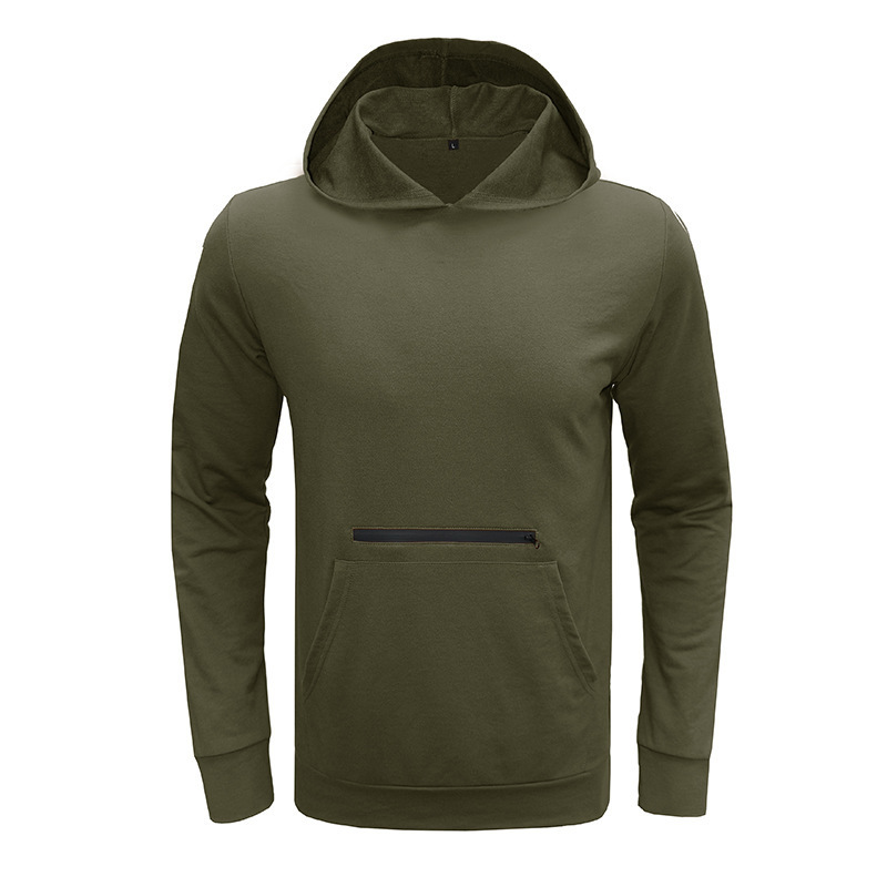 Men's Top Solid Color Long Sleeved Casual Sports Hoodie | ShopDecimals