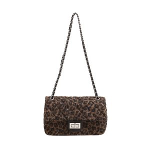 Leopard Print Shoulder Crossbody Small Square Bag | ShopDecimals
