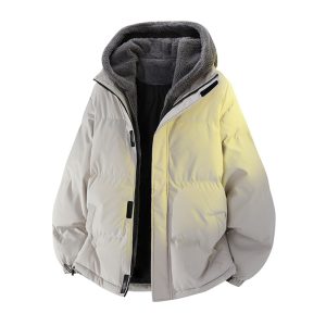 Mens Winter Loose, Padded Fleece Jacket With A Fake Two-Piece Design For Warmth | ShopDecimals