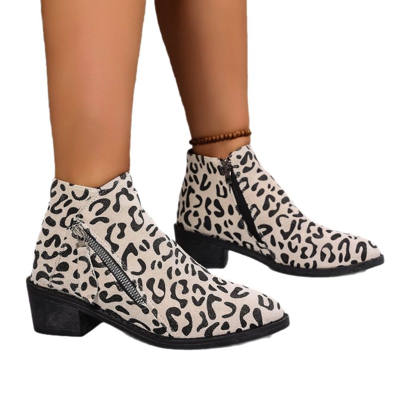 Ladies Chunky Heel Ankle Boots Large Size Pointed Toe | ShopDecimals
