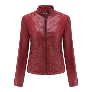 Simple European And American Trend Thin Coat Long Sleeve Motorcycle Jacket Women | ShopDecimals