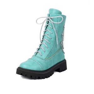 Large-size Womens Chunky-heeled Mid-calf Dr Martens Boots For Fall And Winter | ShopDecimals