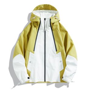 Men's Spring-Autumn Outdoor Windproof And Waterproof Loose Casual Color-Block Bomber Jacket For Couples | ShopDecimals