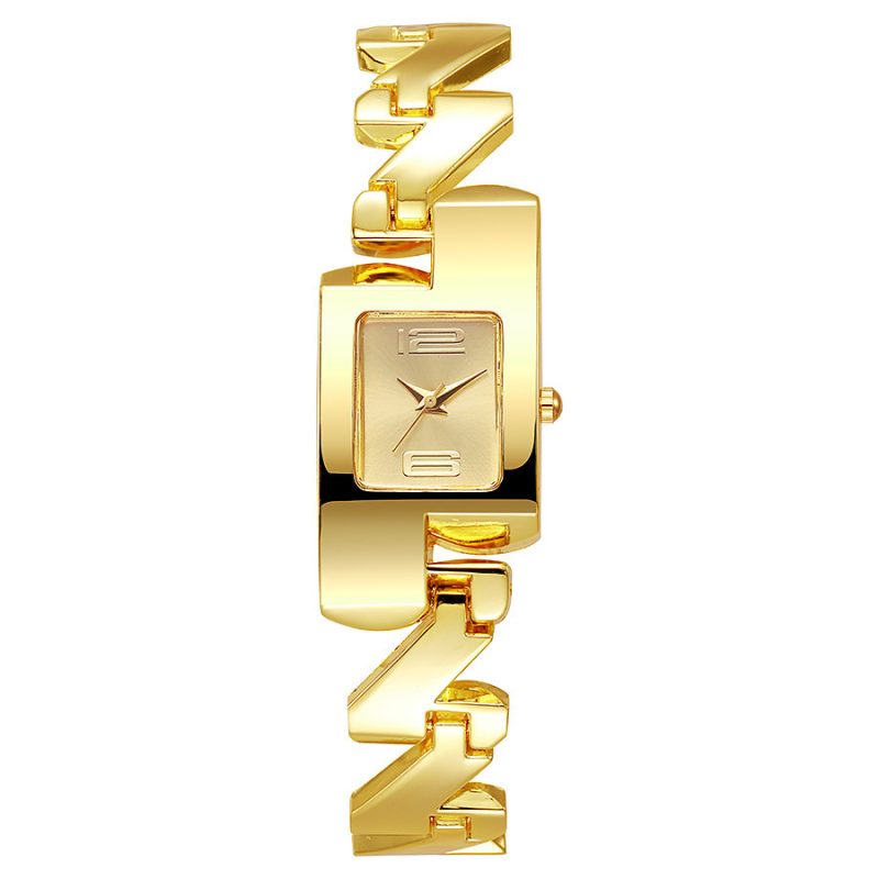 Trendy Vintage Classic Golden Alloy Yellow Square Watch | ShopDecimals