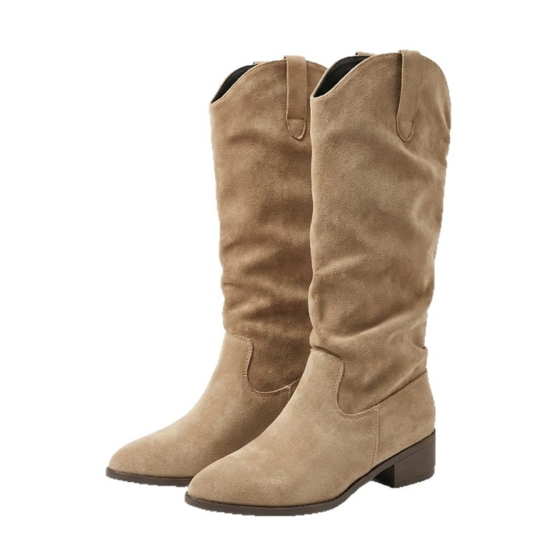 Retro-style Pointed-toe Women's Shoes Chunky-heeled High Niche Minimalist Versatile Boots | ShopDecimals