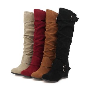 Wedge-heel British-style High-top Women's Knee-high Boots | ShopDecimals