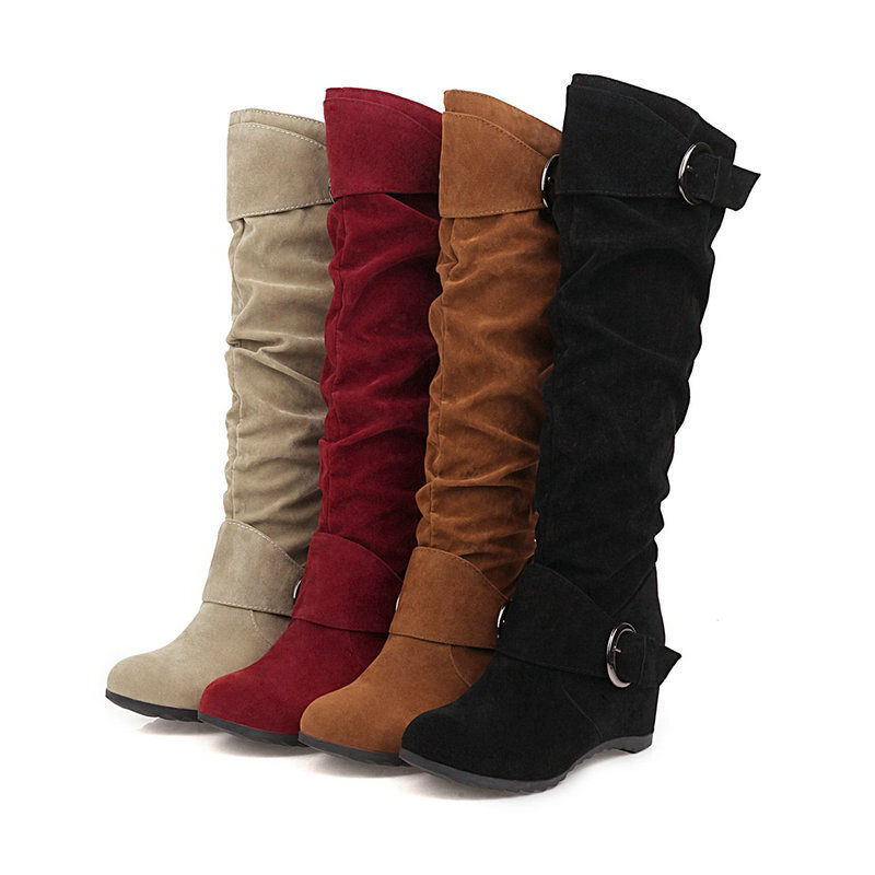 Wedge-heel British-style High-top Women's Knee-high Boots | ShopDecimals