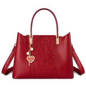 Embroidered Red High-Capacity Tote Bag | ShopDecimals
