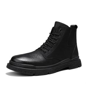 Martin Boots Men's British Style High-top Leather Boots Korean Style Trend | ShopDecimals