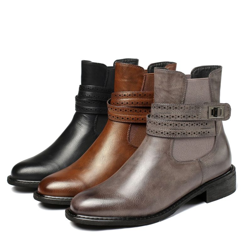 Round Toe Martin Boots Women's Thick Heel Breathable Martin Boots | ShopDecimals