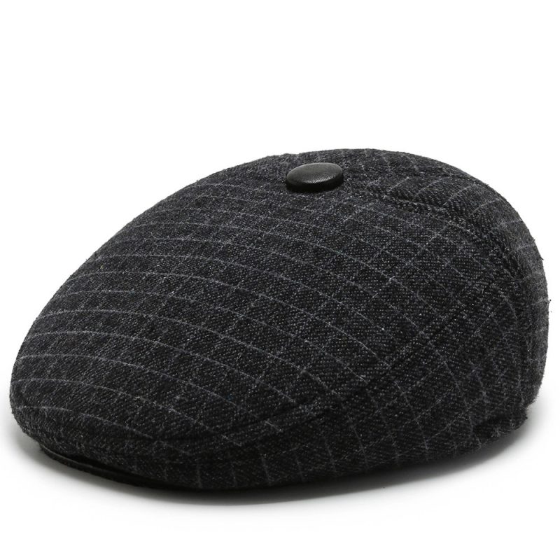 Men's forward Hat Cotton hemp breathable big head fashion British retro men's winter ear protection thickened Beret | ShopDecimals