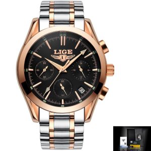 Men's sports quartz watch waterproof steel belt men's watch calendar multi-function watch business watch | ShopDecimals