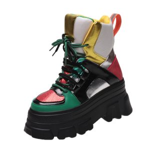 Contrasting Vintage Martin High-top Platform Cotton Boots | ShopDecimals