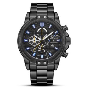Men's Watch Sports Business Chronograph Luminous Stainless Steel Band Quartz | ShopDecimals