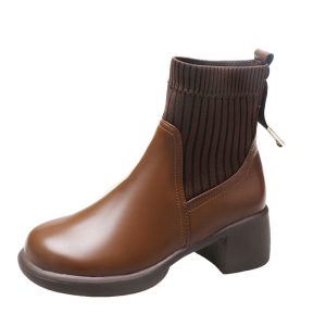 Women's Chunky Heel Square Toe Martin Boots | ShopDecimals