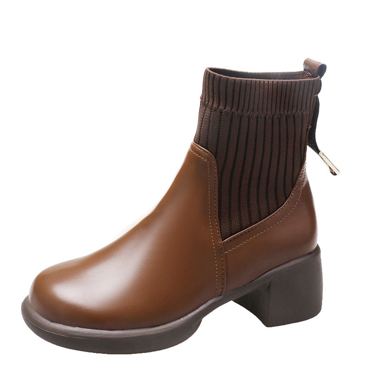 Women's Chunky Heel Square Toe Martin Boots | ShopDecimals