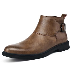 High-top British-style Leather Zip-up Ankle Boots | ShopDecimals
