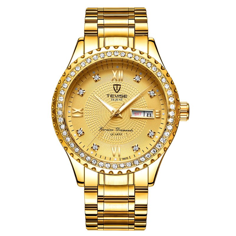Couple Watches Quartz Gold Diamond Minimalist Wristwatches | ShopDecimals