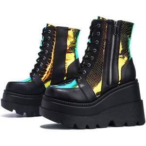 Plus Size Female Punk Style Platform Street Fashion Motorcycle Boots | ShopDecimals