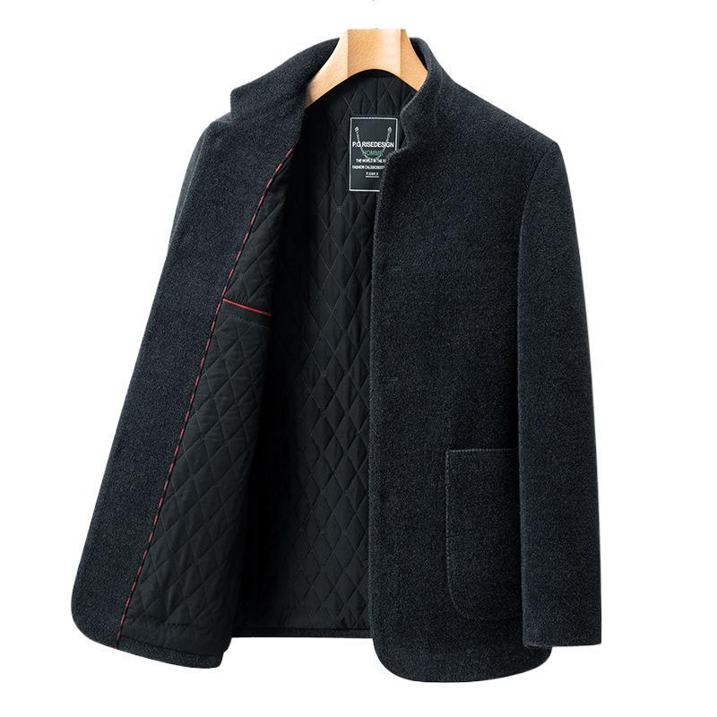 Men's Stand-Up Collar Casual Chenille Wool Jacket Coat | ShopDecimals