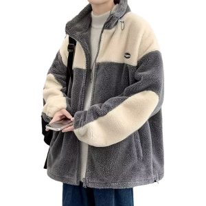 Mens Color-Block Thickened Casual Warm Cotton Padded Jacket | ShopDecimals