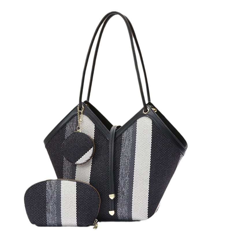 Stylish High-capacity Tote Bag With A Trendy Color-block Design | ShopDecimals